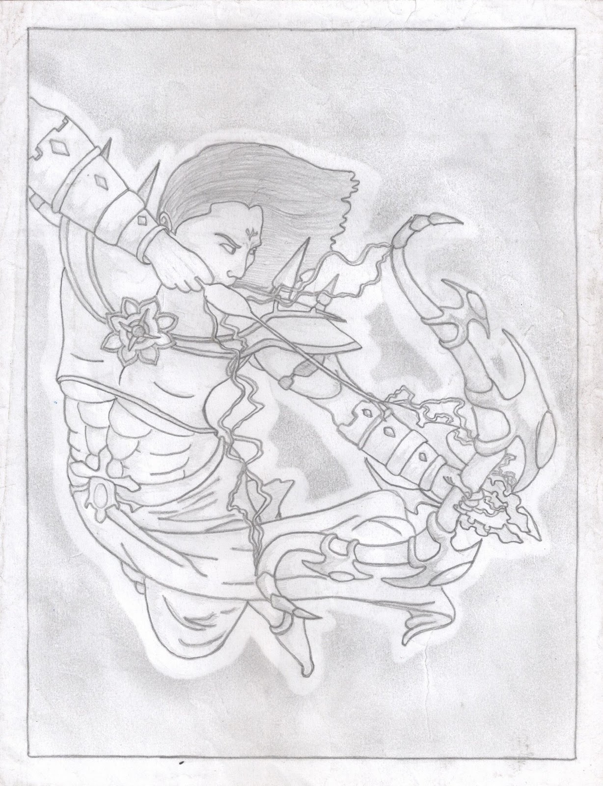 1228x1600 stroll on wind  lord rama - Rama Drawing