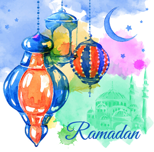 500x496 watercolor drawing ramadan kareem vector background free download - Ramadan Drawing