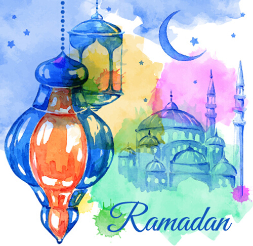 500x486 watercolor drawing ramadan kareem vector background free vector - Ramadan Drawing