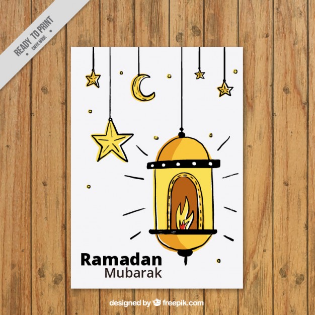 626x626 hand drawn lantern ramadan card vector free download - Ramadan Lantern Drawing