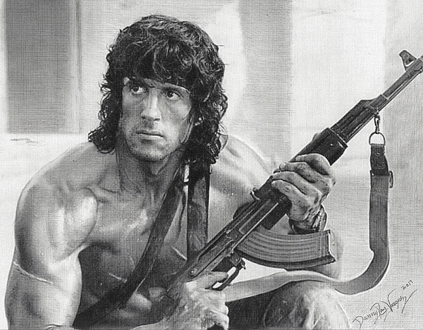 600x468 Rambo Amazing Drawing Drawing Skill - Rambo Drawing