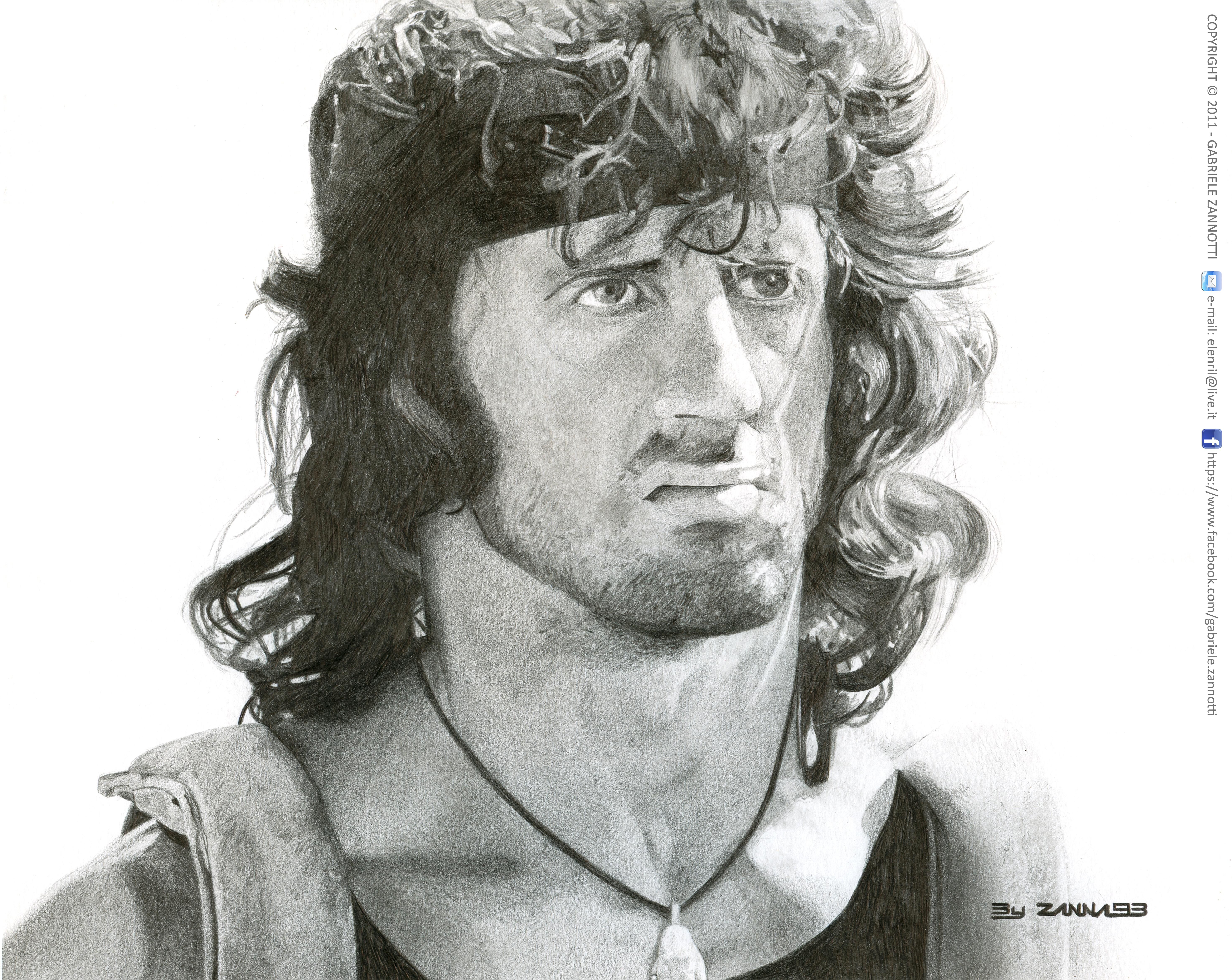 5894x4690 John Rambo - Rambo Drawing