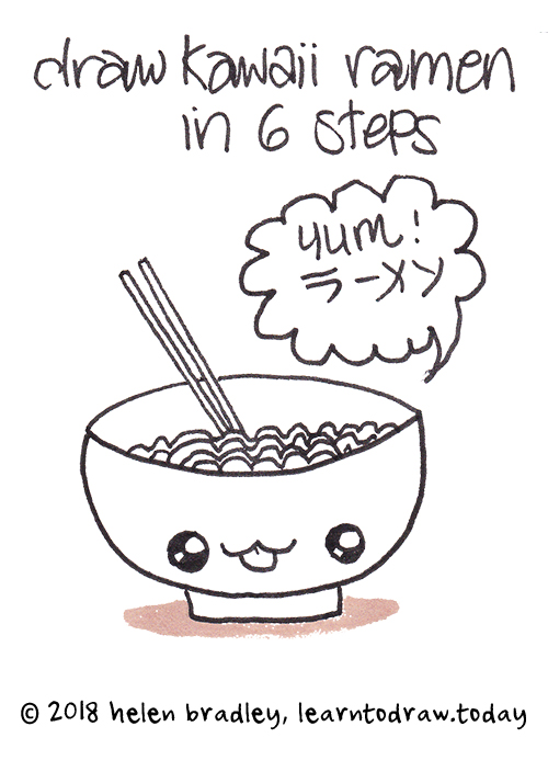 500x714 how to draw kawaii ramen in six steps learn to draw - Ramen Drawing