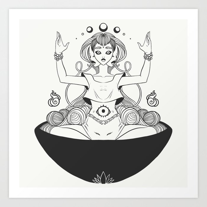 700x700 ramen noodle bowl anime girl drawing art print - Ramen Drawing