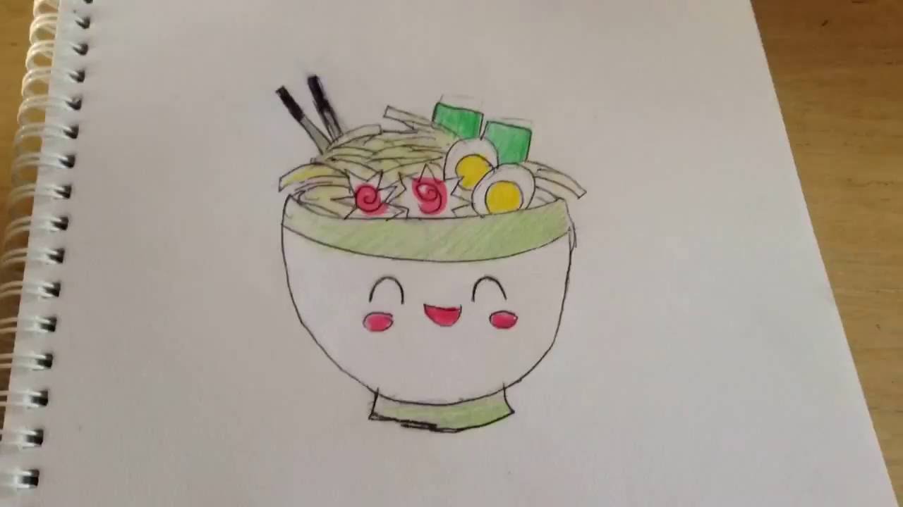 1280x720 speed draw bowl of ramen noodles - Ramen Drawing