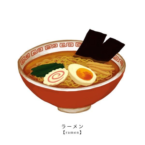 600x600 ramen illustration food illustrations, food painting, food - Ramen Drawing
