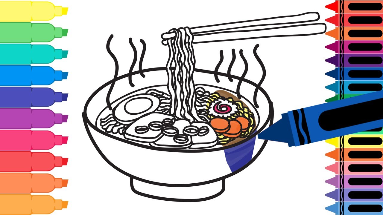 1280x720 coloring pages ramen noodle soup - Ramen Drawing
