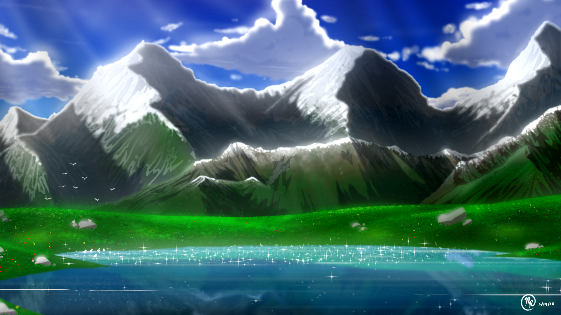 1920x1080 mountain range drawing - Range Drawing