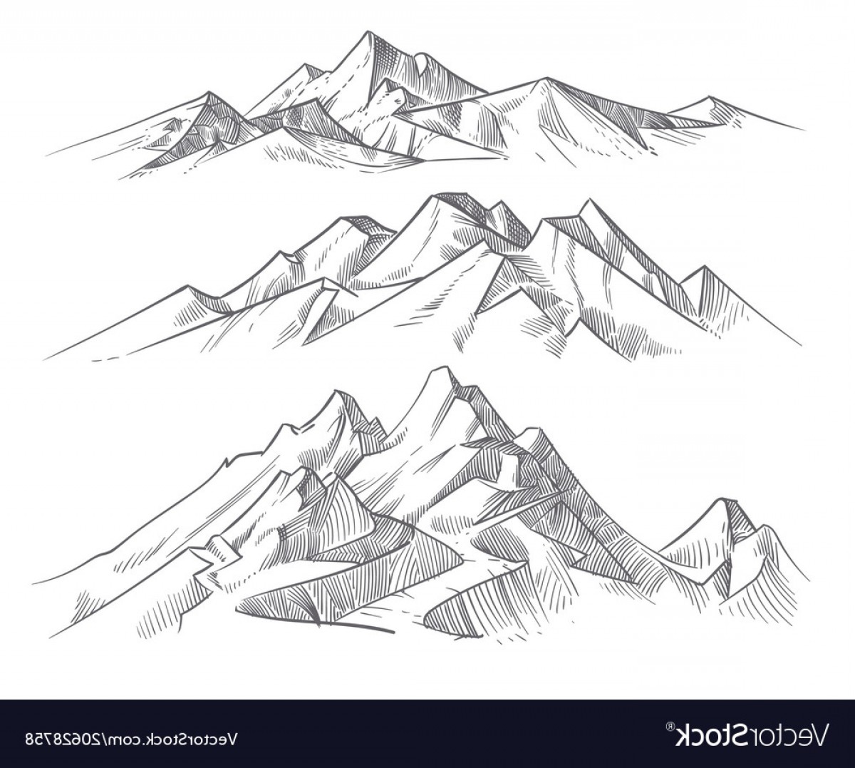 1200x1077 Hand Drawing Mountain Ranges In Engraving Style Vector Soidergi - Range Drawing
