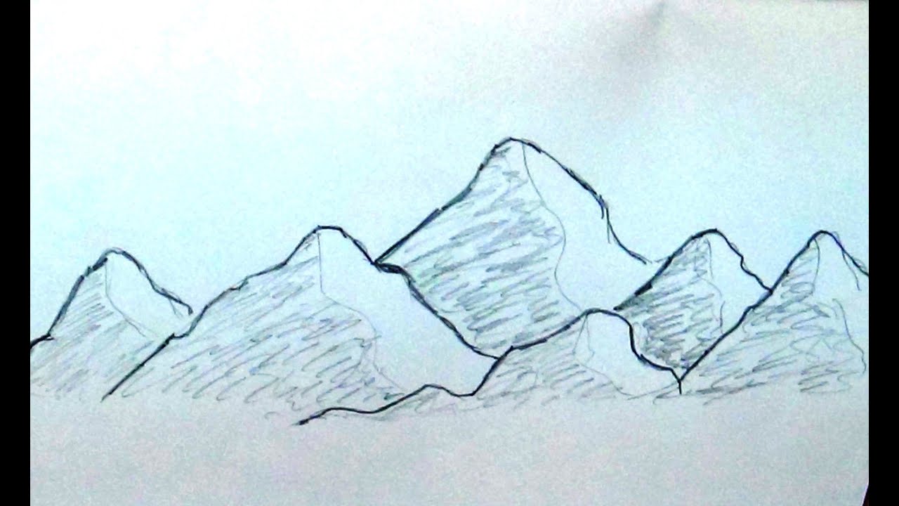 1280x720 how to sketch mountain range very easy and quick tutorial - Range Drawing