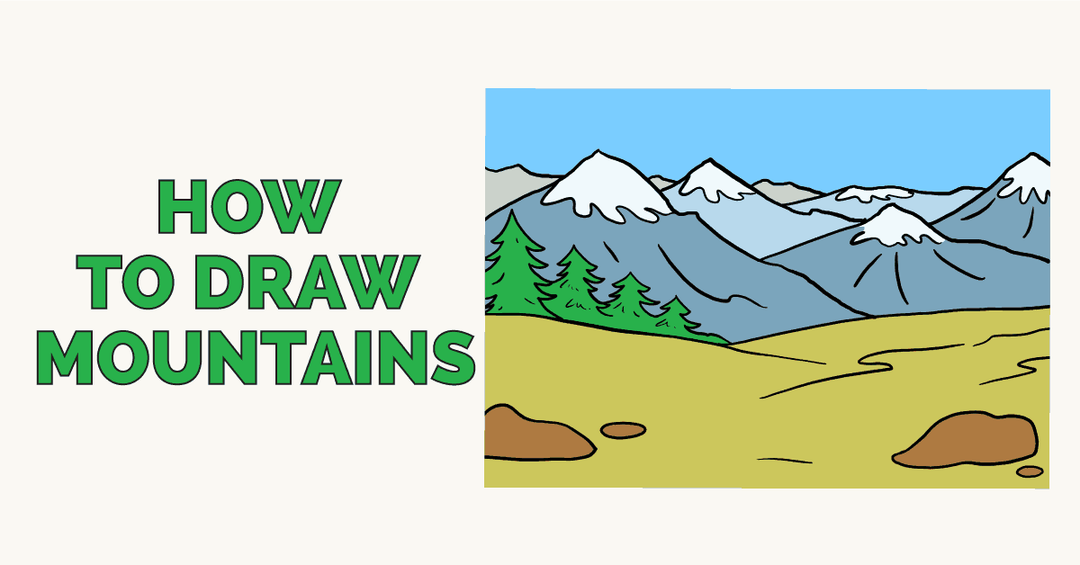 1200x628 How To Draw Mountains - Range Drawing