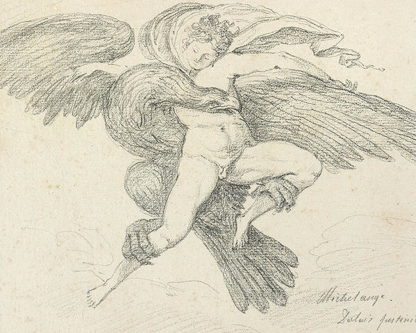 599x479 The Rape Of Ganymede Poster - Rape Drawing