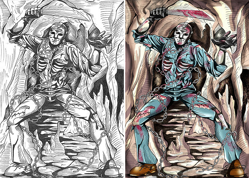 851x608 Rapid Drawing Of Jason Voorhees Drawing - Rapid Drawing