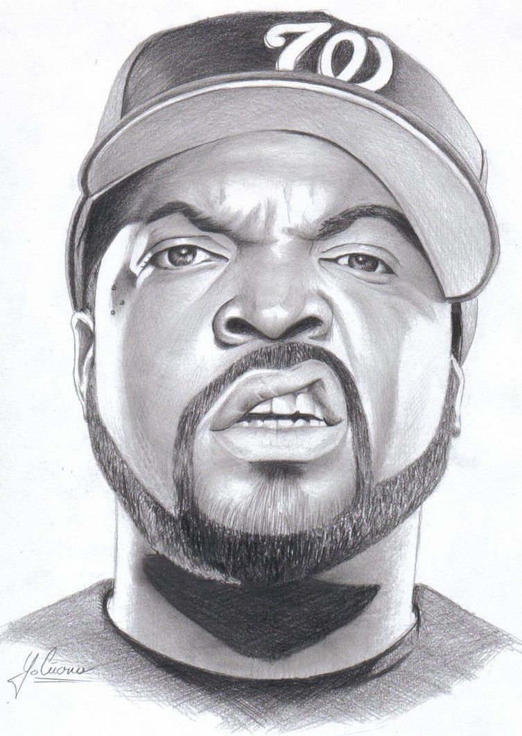 753x1061 ice cube drawing - Rapper Drawings