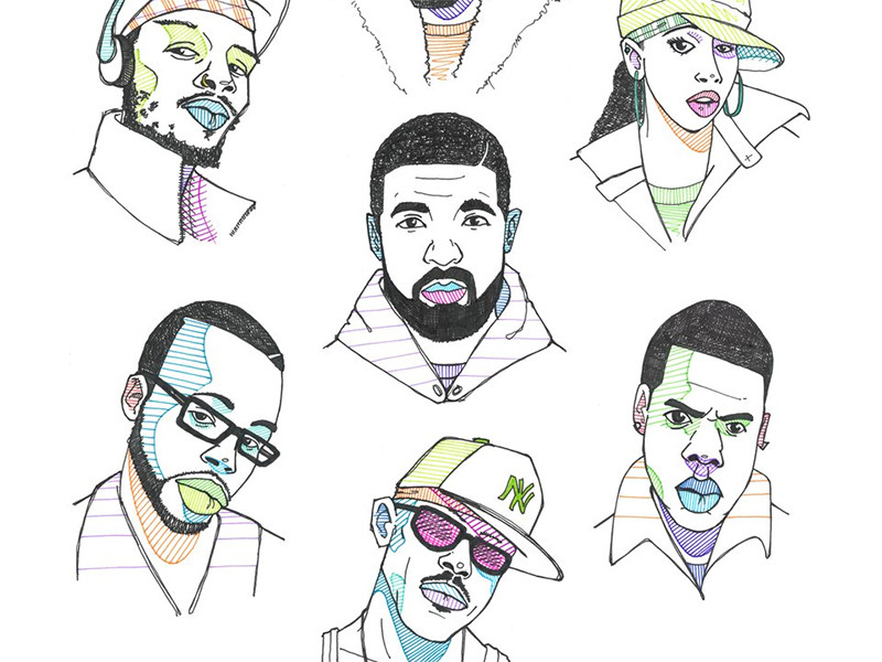 800x600 toronto artist chris o'keefe drawing a rapper a day for a year - Rapper Drawings