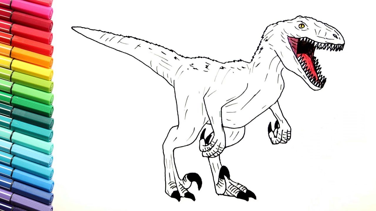 How To Draw A Velociraptor Blue