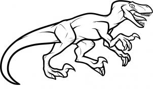 302x176 how to draw how to draw a velociraptor dinosaur - Raptor Drawing