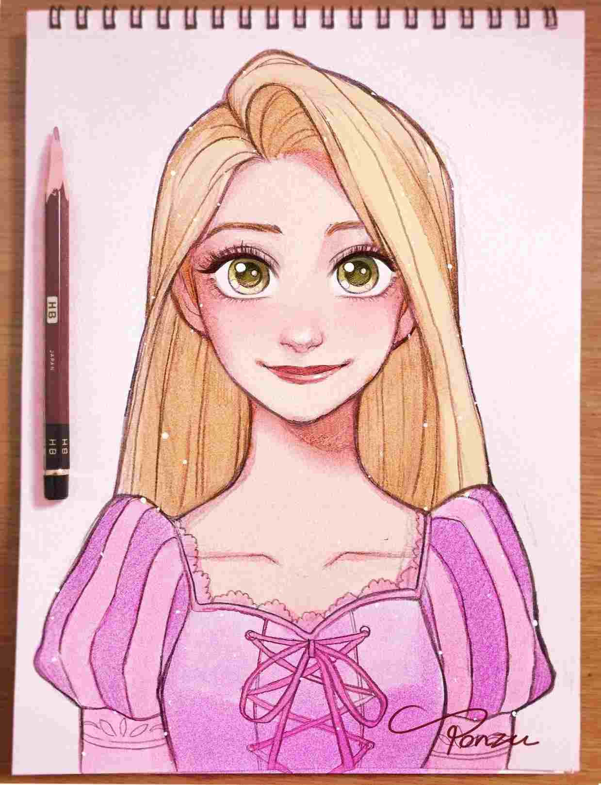 Creative Disney Prencesses Sketches To Draw with Pencil