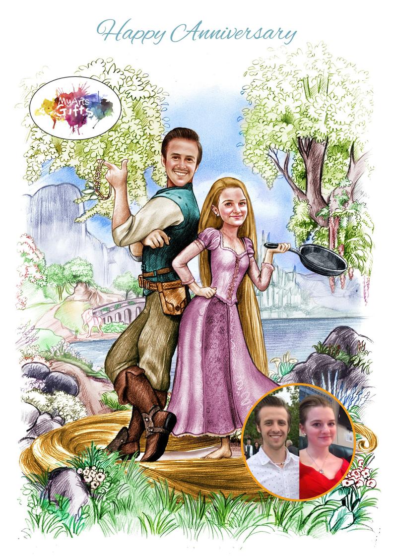 794x1123 tangled rapunzel disney gift tangled themed custom sketch etsy - Rapunzel Disney Drawing