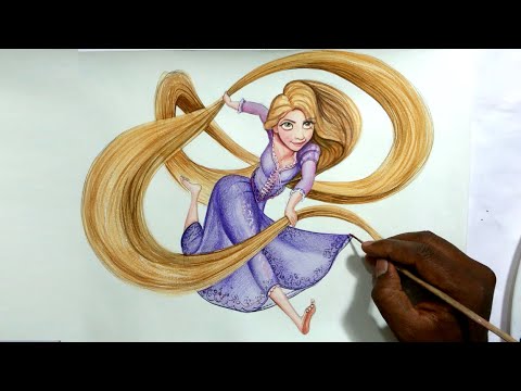 480x360 drawing disney's princess rapunzel from tangled speed paint - Rapunzel Disney Drawing