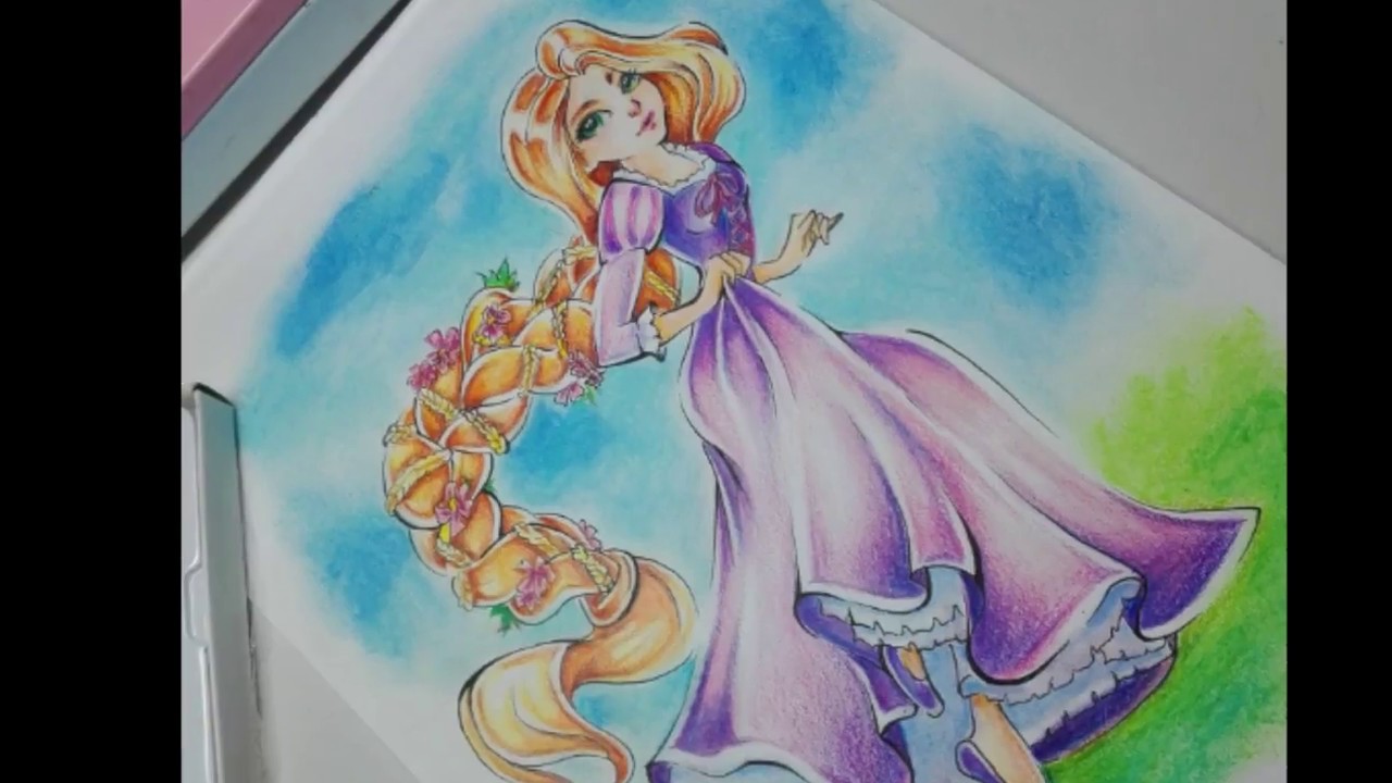 1280x720 how to draw disney princess speed drawing rapunzel - Rapunzel Drawing
