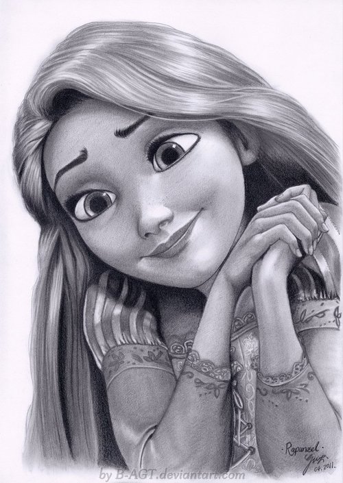 500x705 rapunzel drawing - Rapunzel Drawing