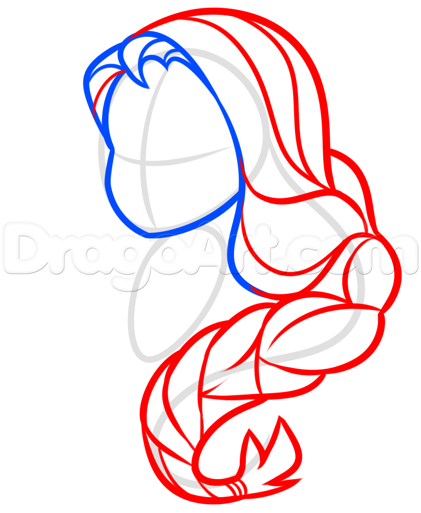 822x1001 chibi rapunzel drawing tutorial, step - Rapunzel Drawing