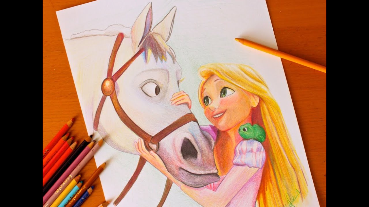 1280x720 drawing princess rapunzel tangled budget art - Rapunzel Drawing