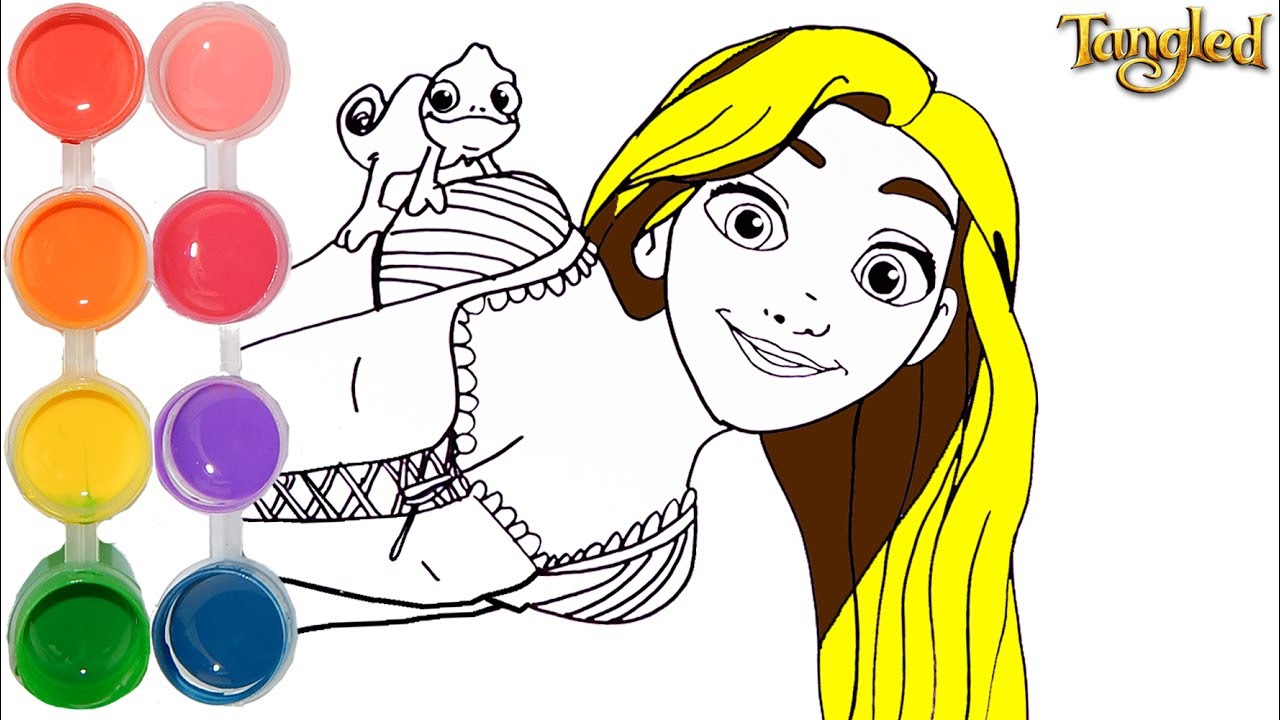 1280x720 How To Draw Color Princess Rapunzel Tangled Drawing Learning - Rapunzel Drawing Color