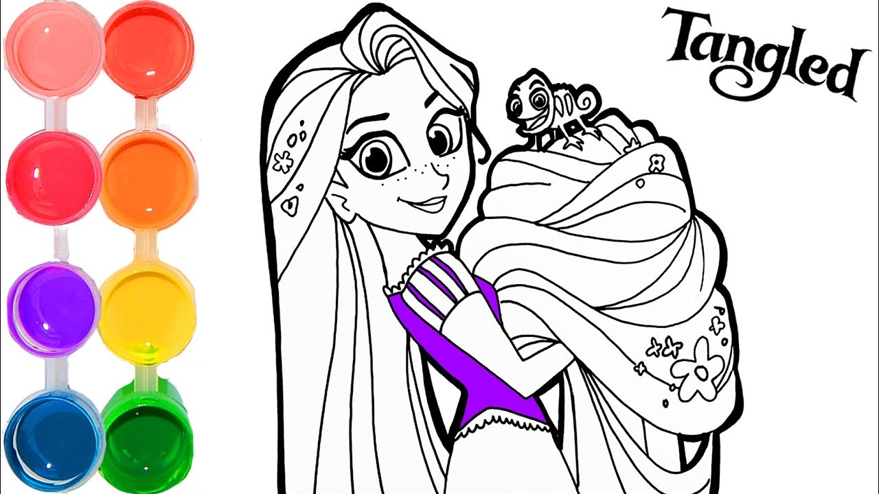 1280x720 How To Draw Color Rapunzel From Tangled Drawing Makeup - Rapunzel Drawing Color