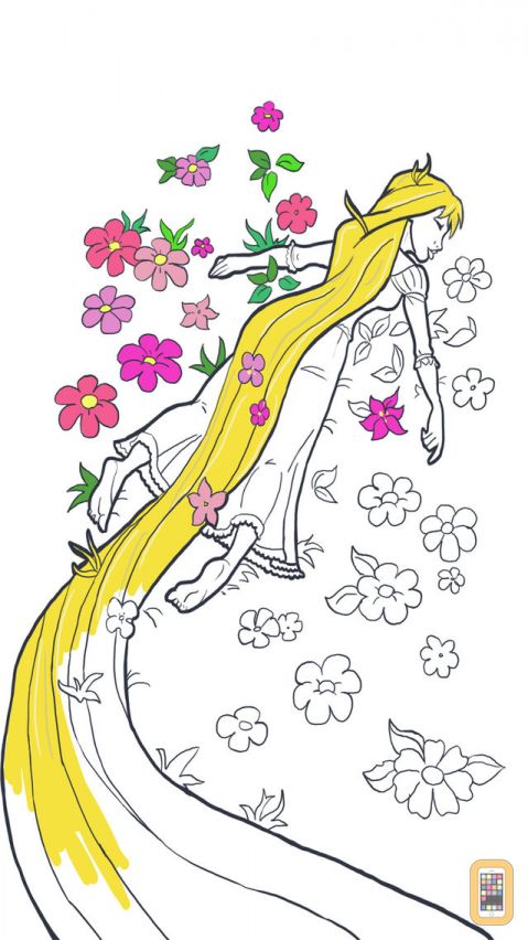 479x852 Paint Princess Rapunzel Drawings To Color Pro For Iphone Ipad - Rapunzel Drawing Color