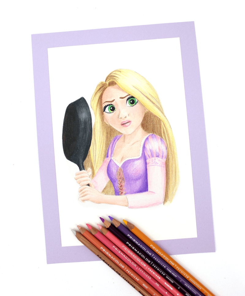 800x969 Prismacolor - Rapunzel Drawing Color