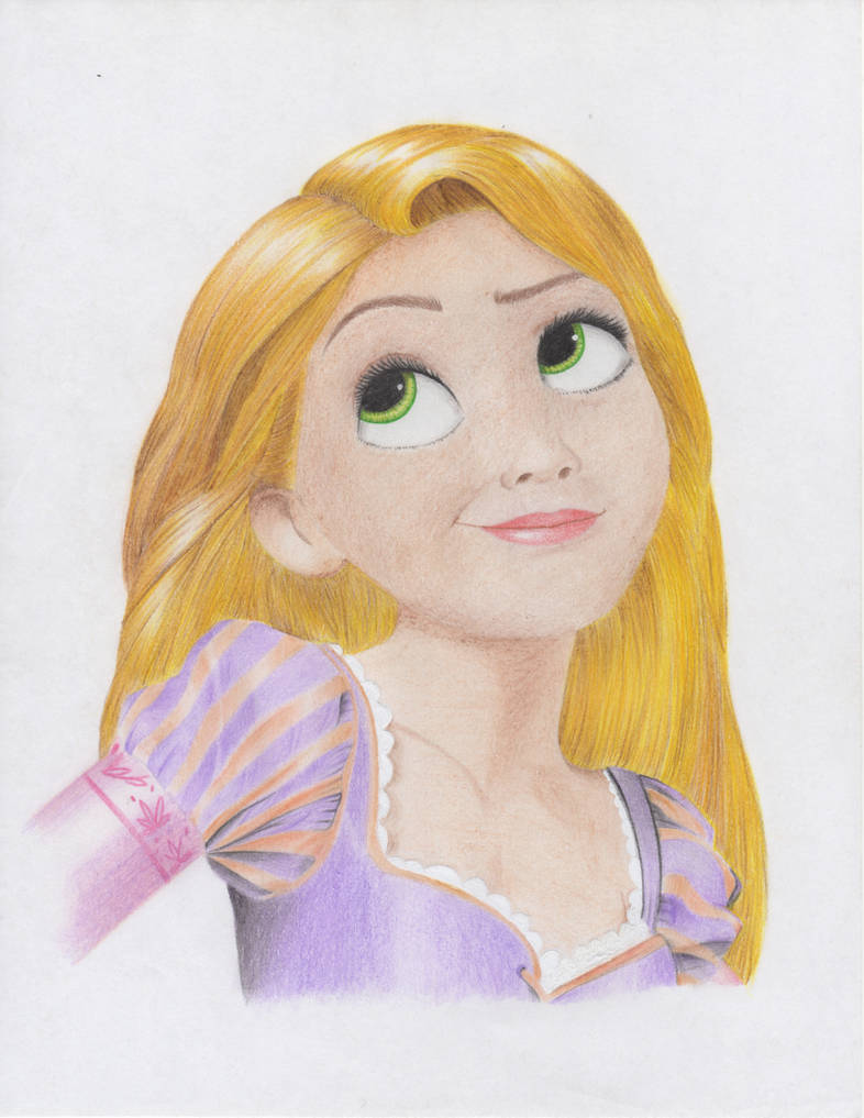 786x1017 Tangled Rapunzel Color Pencil Drawing - Rapunzel Drawing Color