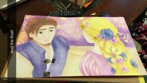 300x169 Disney's Tangled Color Pencil Drawing - Rapunzel Drawing Color