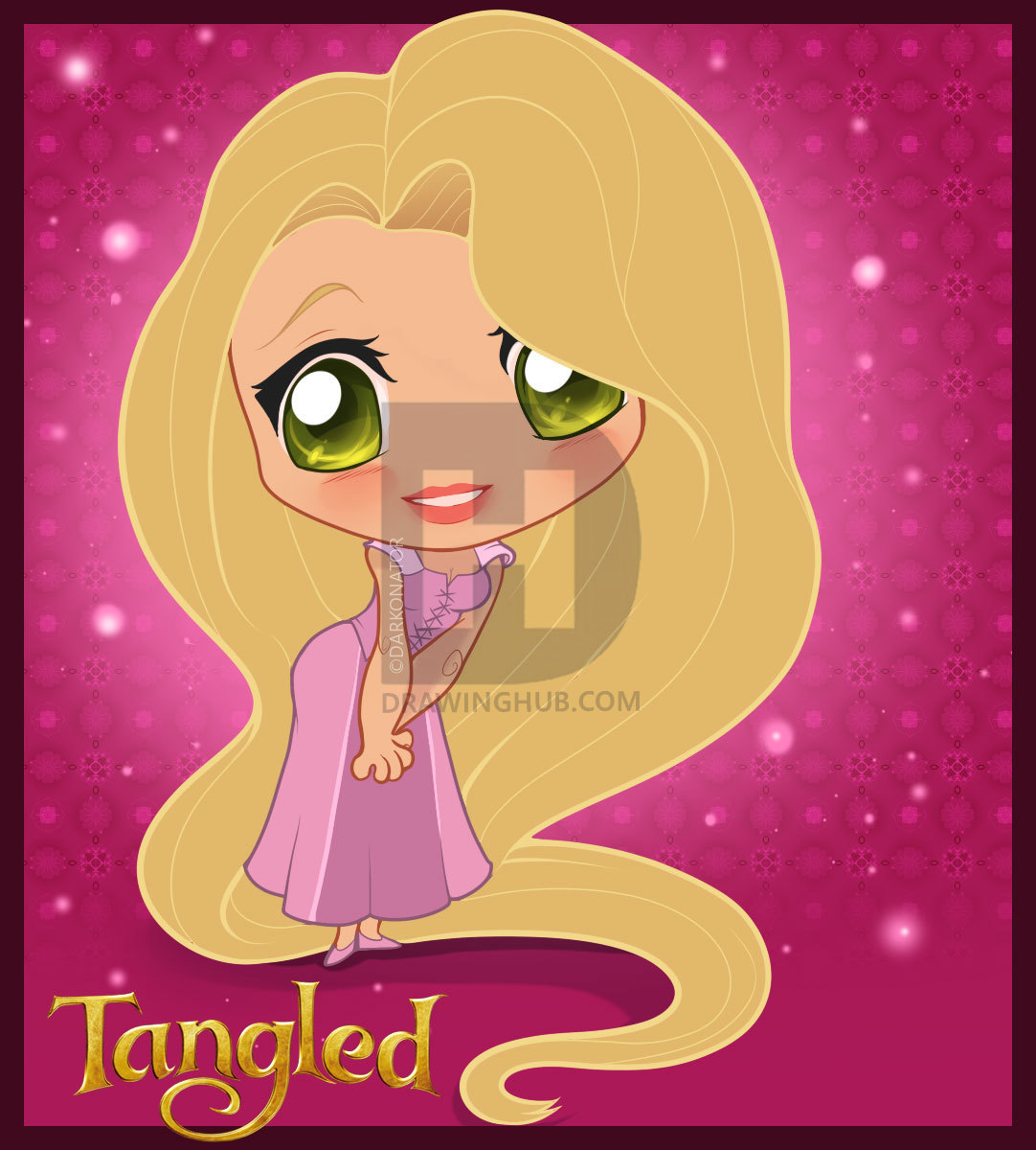 1082x1200 How To Draw Chibi Rapunzel, Tangled, Step - Rapunzel Tangled Drawing