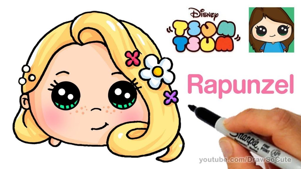 1024x576 how to draw rapunzel tangled disney tsum tsum youtube best - Rapunzel Tangled Drawing