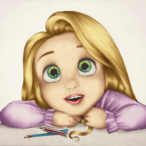 500x500 Baby Tangled Drawing Shared - Rapunzel Tangled Drawing
