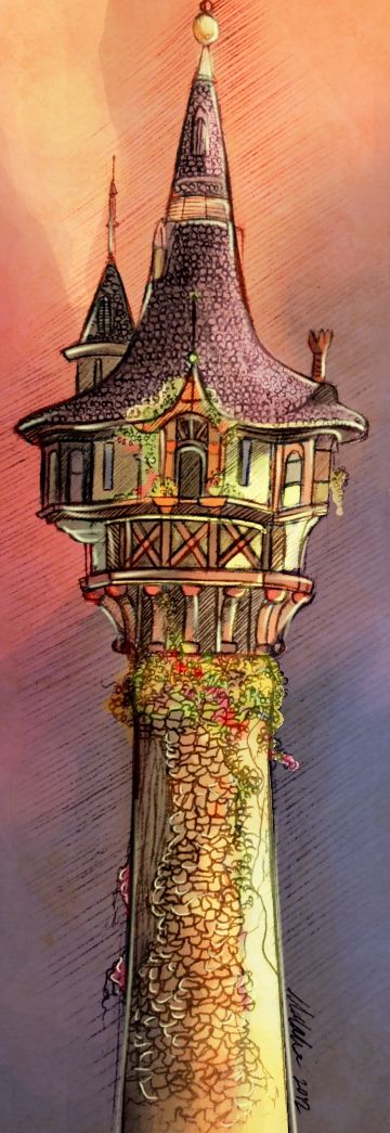 Rapunzel Tower Drawing at PaintingValley.com | Explore collection of ...