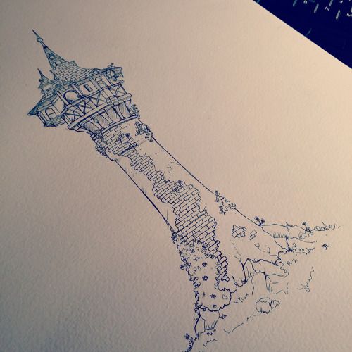 500x500 Jossehell Rapunzel's Tower From Tangled D - Rapunzel Tower Drawing