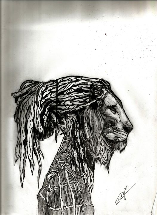 526x720 rasta lion - Rasta Drawings