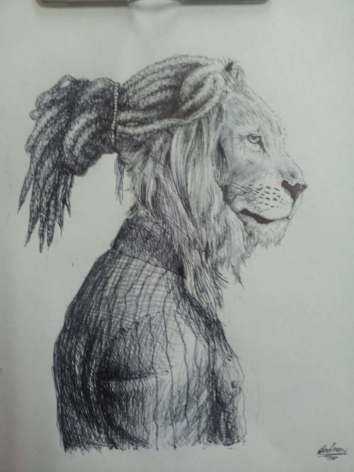 500x667 dibujo de leon rasta paso a paso - Rasta Lion Drawing