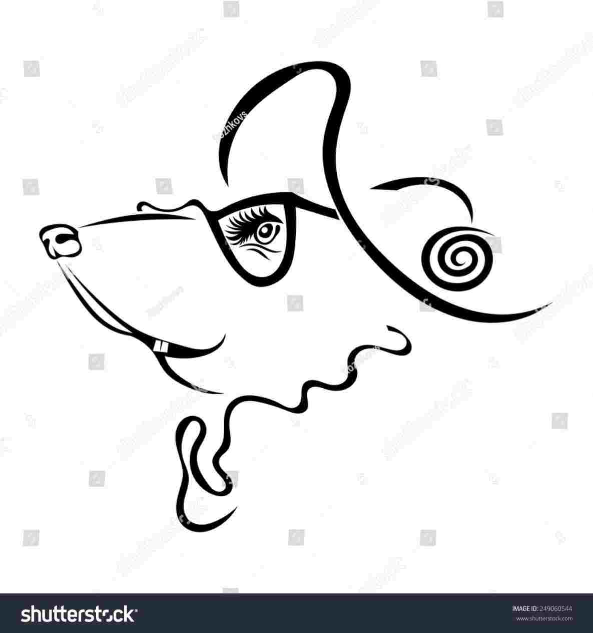 1185x1264 vector rat face drawing rat head face retro logos stock royalty - Rat Face Drawing