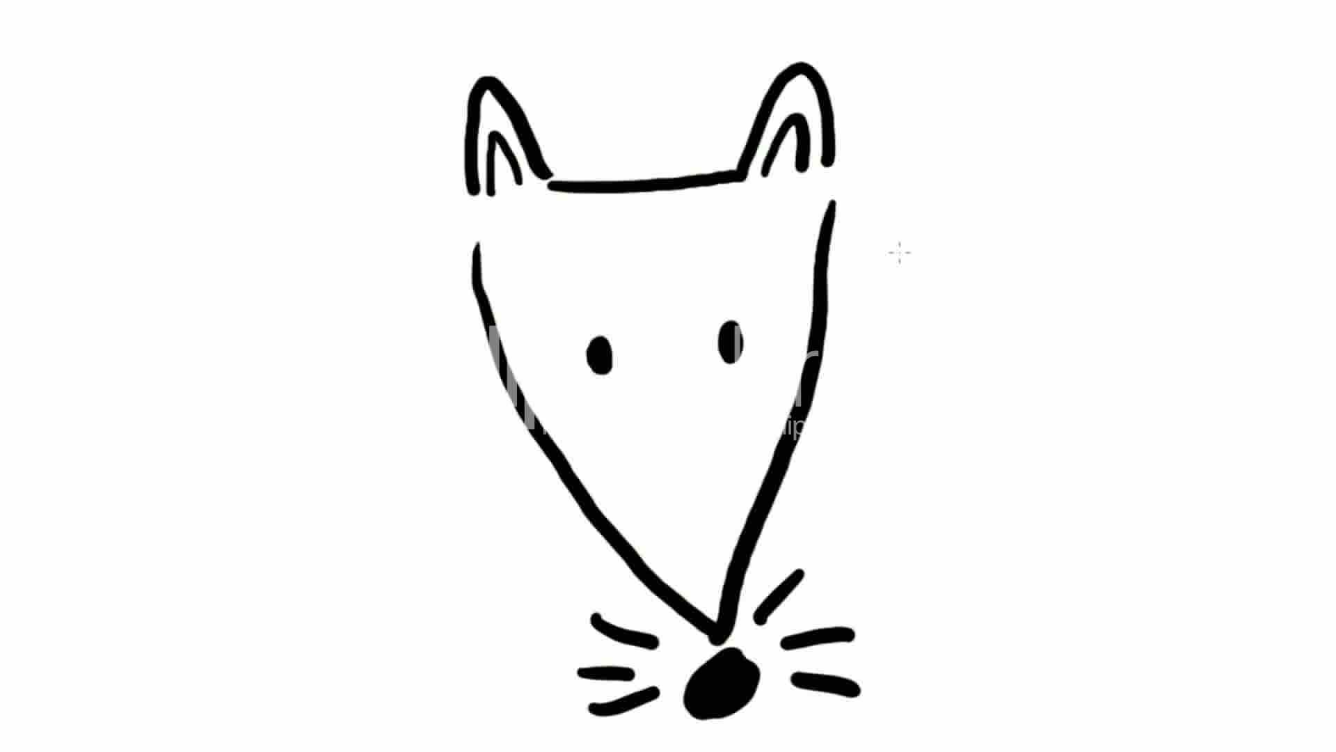 1920x1080 drawing of fox rat mouse dog,hand painting video material,sketch - Rat Line Drawing