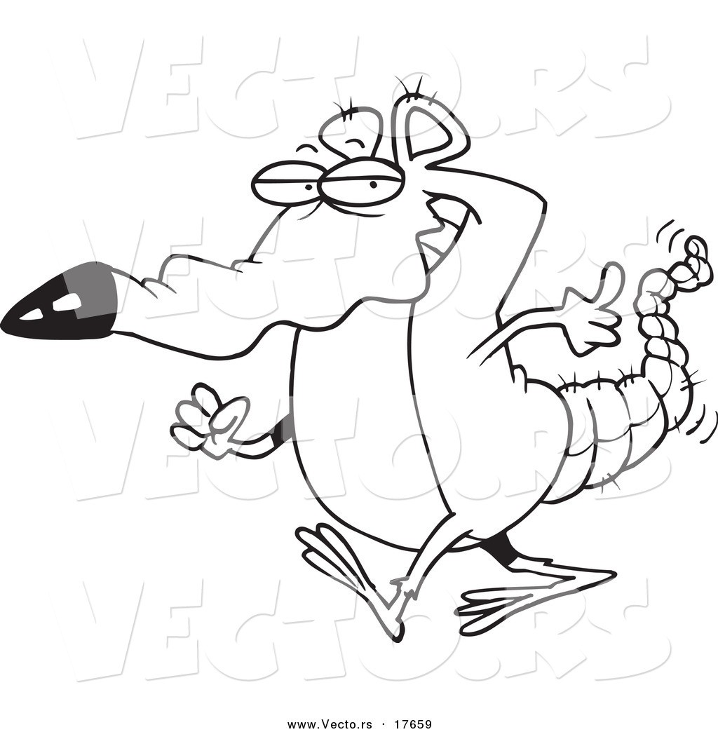 1024x1044 Vector Of A Cartoon Rat Walking Coloring - Rat Outline Drawing