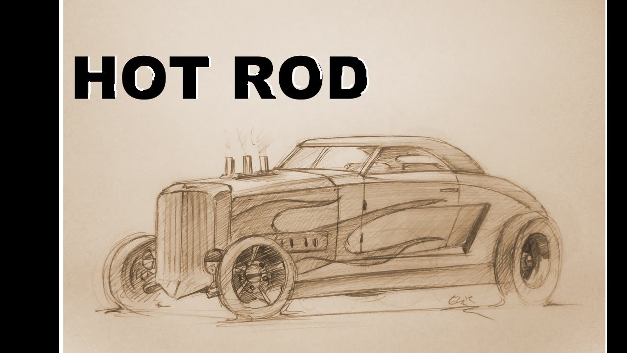 1280x720 how to draw a hot rod - Rat Rod Drawings