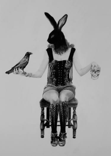 375x530 Raven Drawings For Sale Saatchi Art - Raven Drawings