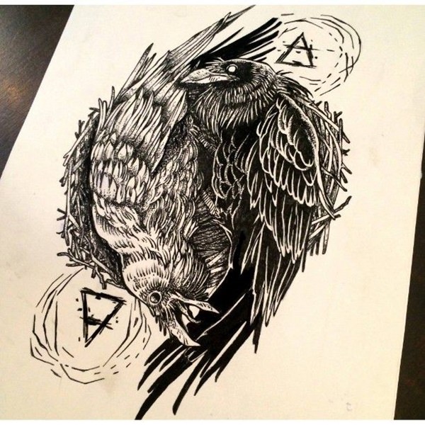 600x600 Drawn Feather Raven - Raven Feather Drawing