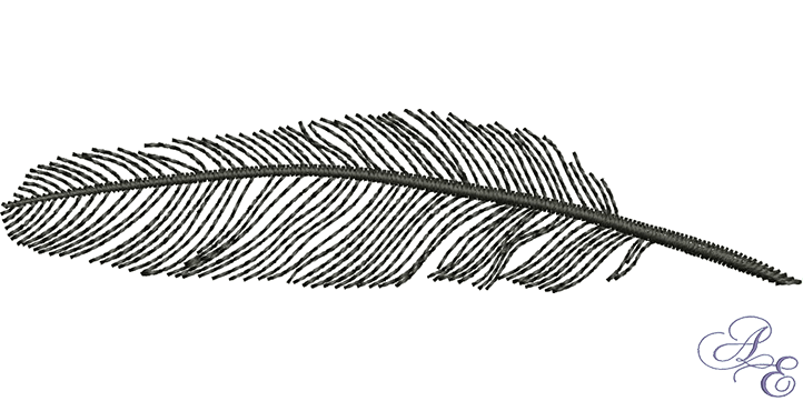 722x361 Line Raven Feather Small - Raven Feather Drawing