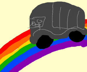 300x250 Rainbow Road Drawing - Raven Feather Drawing