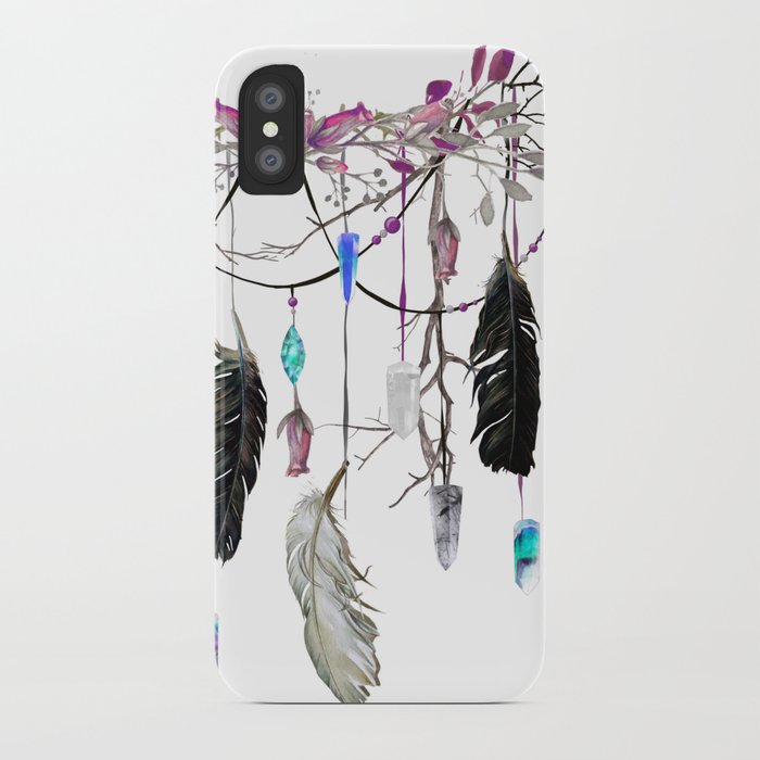 700x700 Raven Feathers And Roses Crystal Spirit Gazer Iphone Case - Raven Feather Drawing